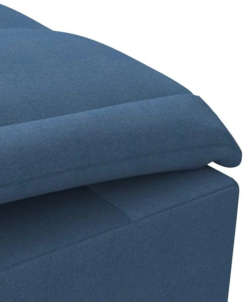 Chaise lounge de massagem com rolo tecido azul
