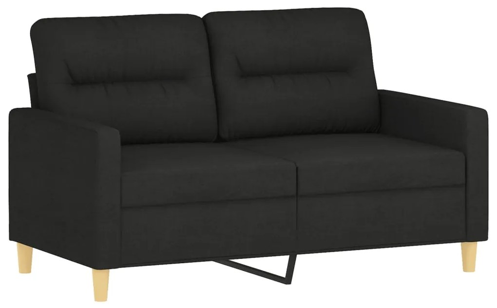 4 pcs conjunto de sofás com almofadões tecido preto