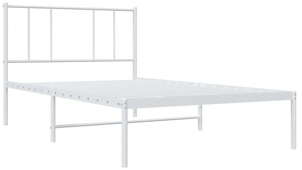 Estrutura de cama com cabeceira 80x200 cm metal branco