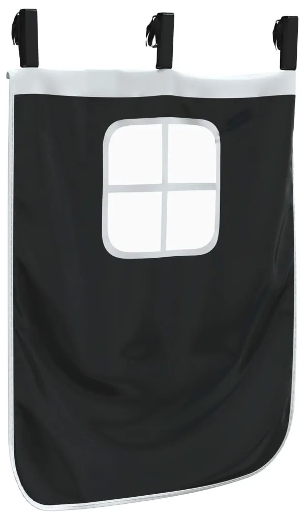 Cortinas para cama elevada com túnel poliéster branco e preto