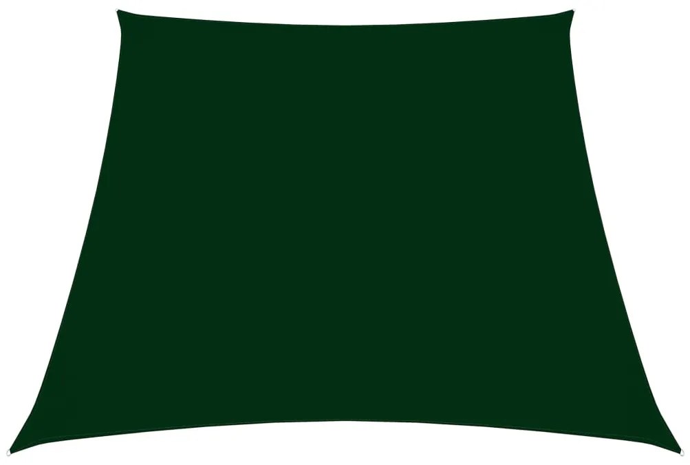 vidaXL Para-sol estilo vela tecido oxford trapézio 3/5x4m verde-escuro