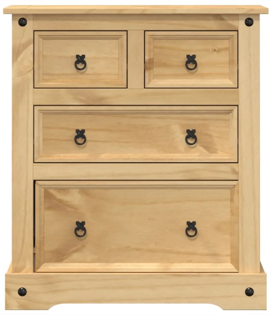 Armário com gavetas Corona 80x43x91 cm madeira de pinho maciça