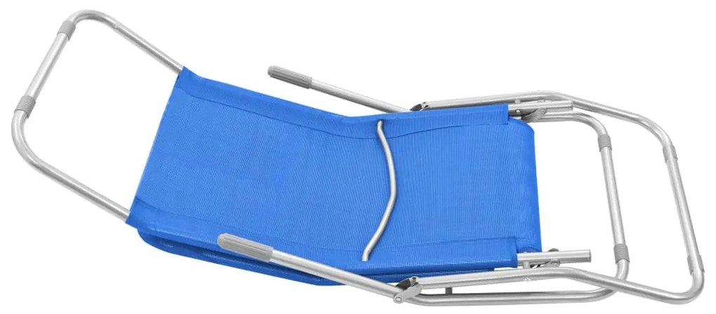 Espreguiçadeiras dobráveis 2 pcs textilene azul