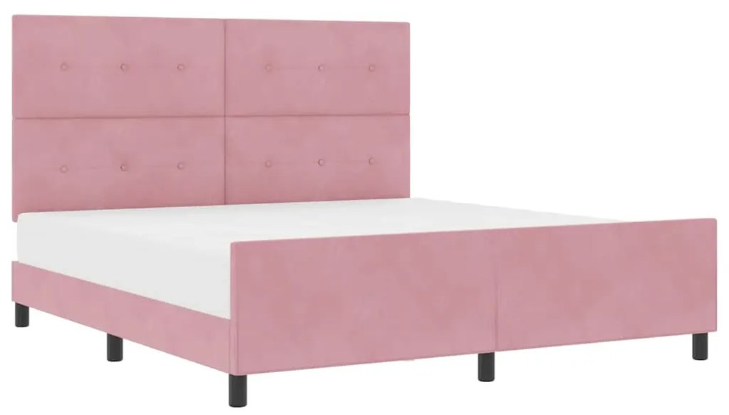 Cama de Veludo Rosa vidaXL 180x200 cm