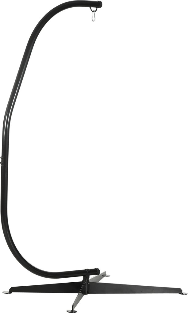 Outsunny Suporte para poltrona suspensa, suporte para cadeira suspensa base em X mosquetão com mola carga 120 kg 114 x 80 x 208 cm preto | Aosom Portugal
