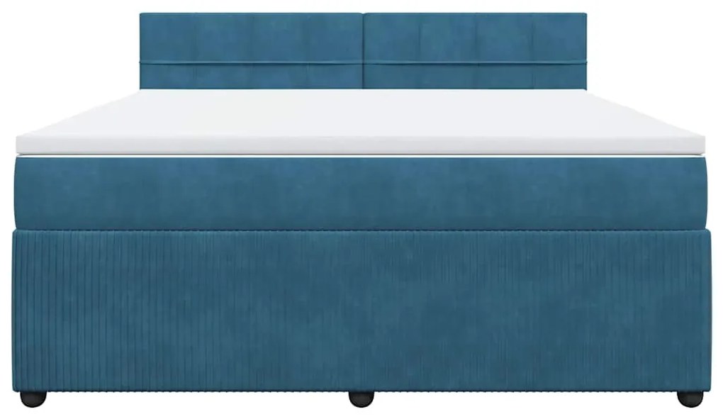 Cama com molas/colchão 180x200 cm veludo azul