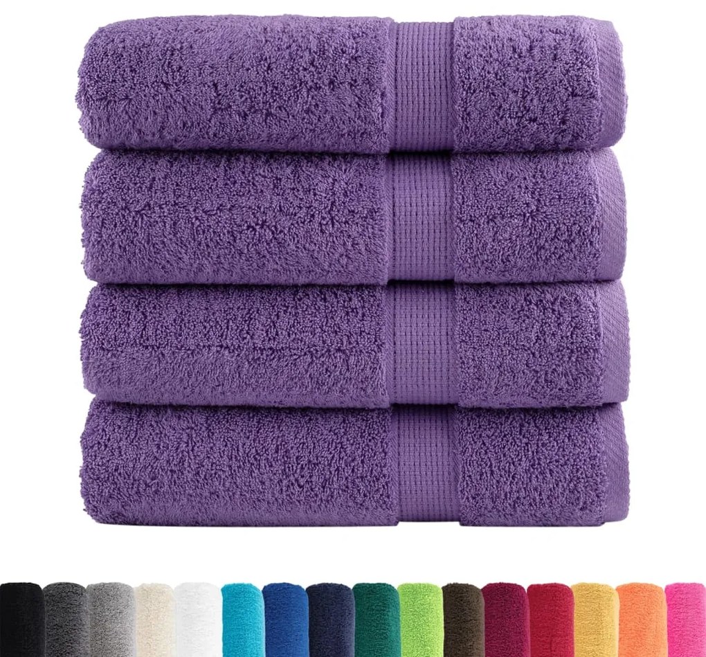 Toalhas de banho premium SOLUND 4 pcs 70x140 cm 600 gsm roxo