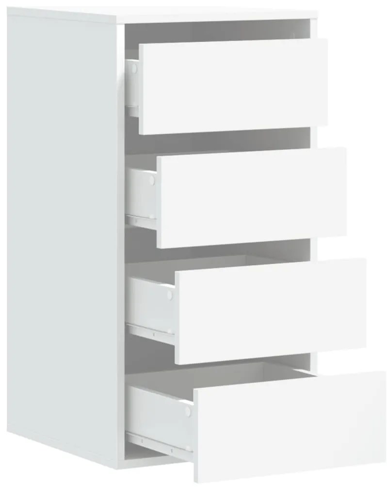 Cómoda com 4 Gavetas - 40x41x76 cm - derivados de madeira - branco