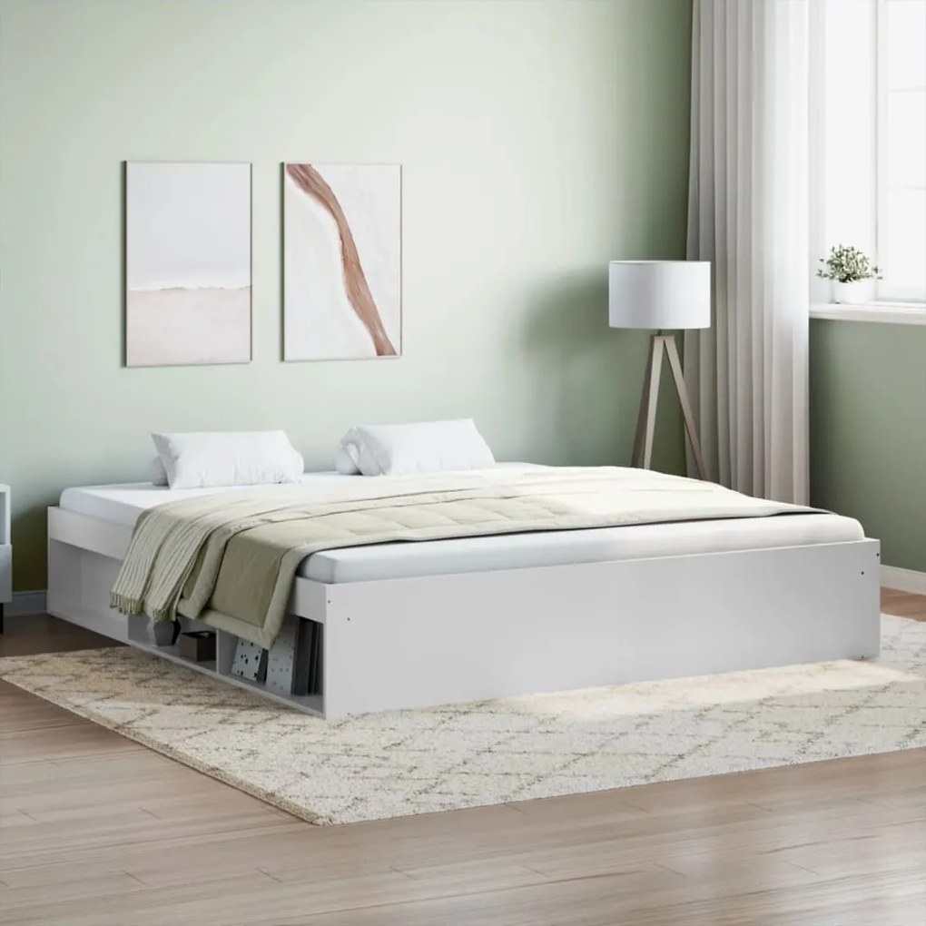 vidaXL Estrutura de cama super king size 180x200 cm branco