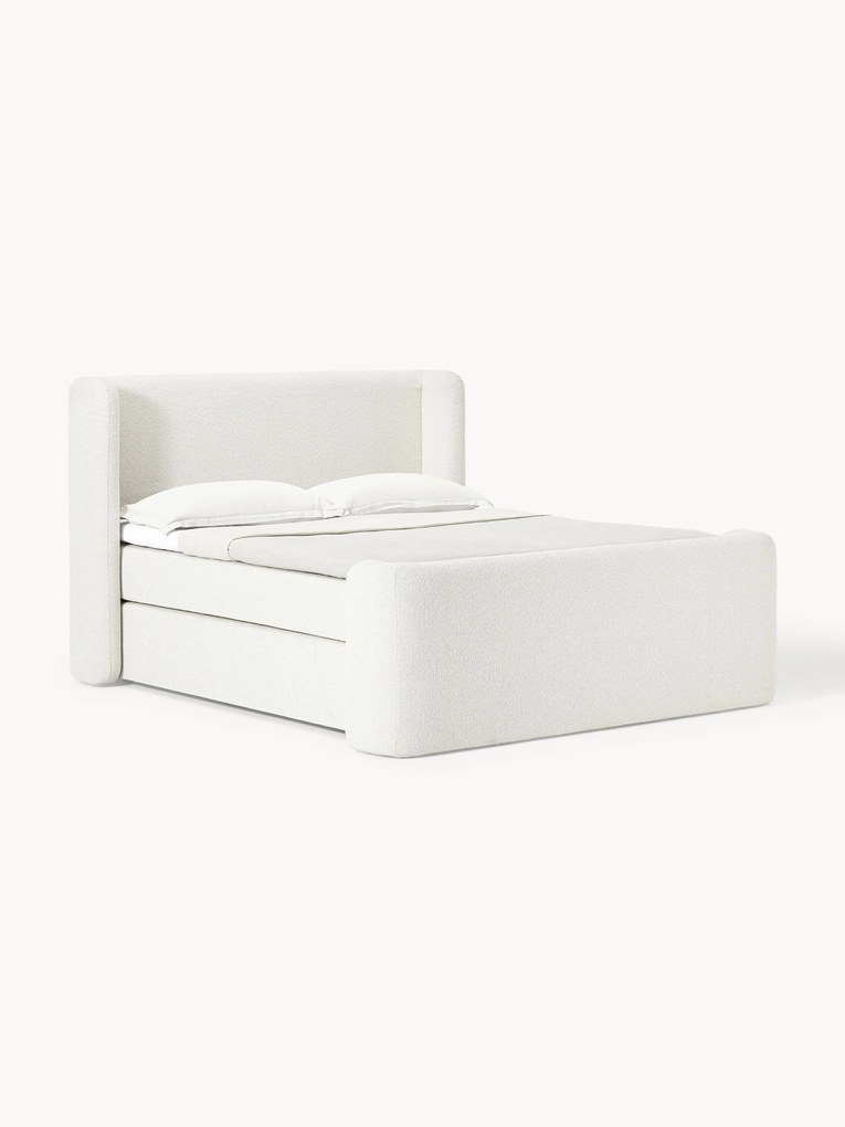 Cama Boxspring em bouclé Perla