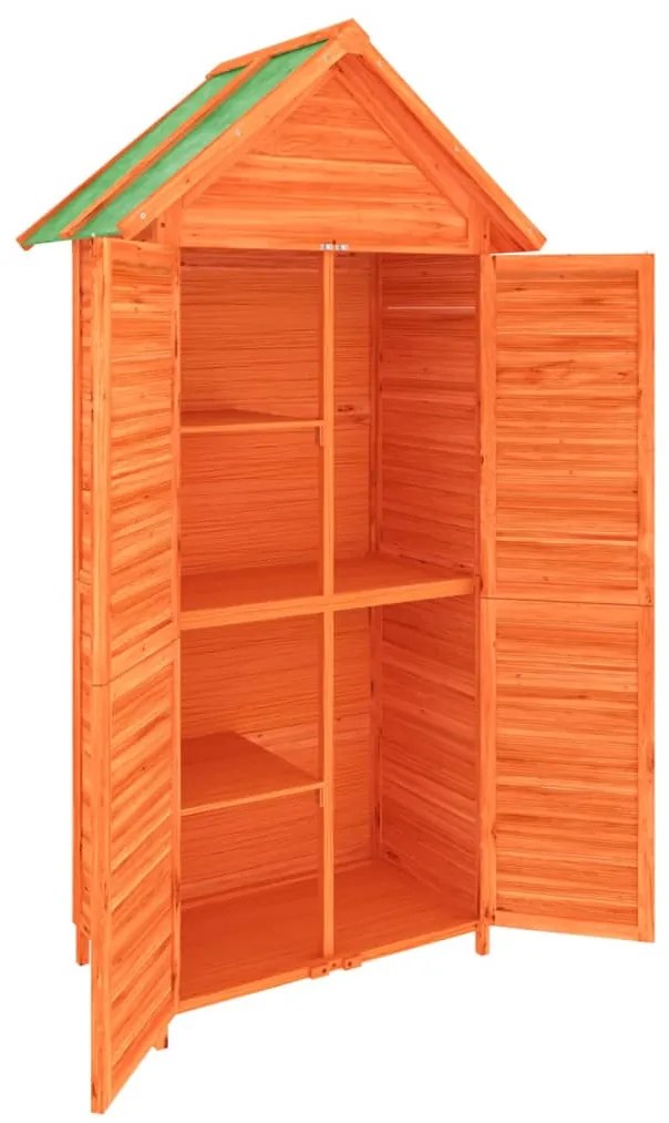 Abrigo p/ ferramentas jardim 89x52,5x175 pinho maciço castanho