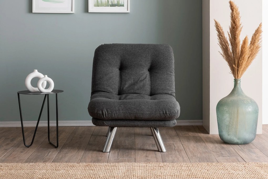 Sofá-Cama de 1 Lugar Misa – Cinzento Escuro – 110x70 cm