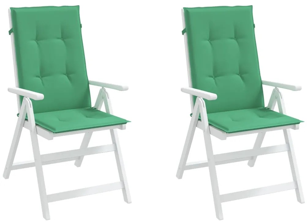 Almofadões para cadeiras altas de jardim 2 pcs tecido verde