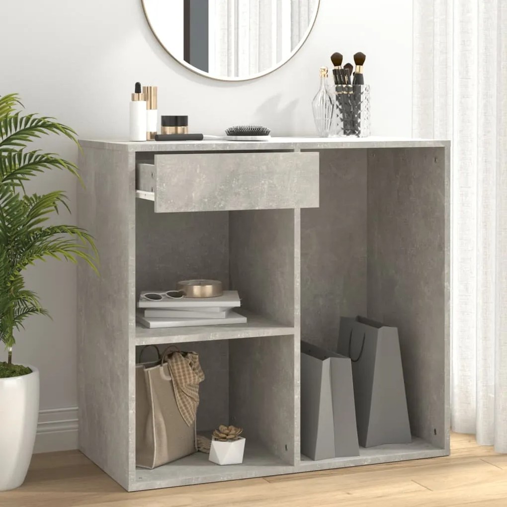 808841 vidaXL Armário de cosmética 80x40x75 cm madeira Concreto Cinza