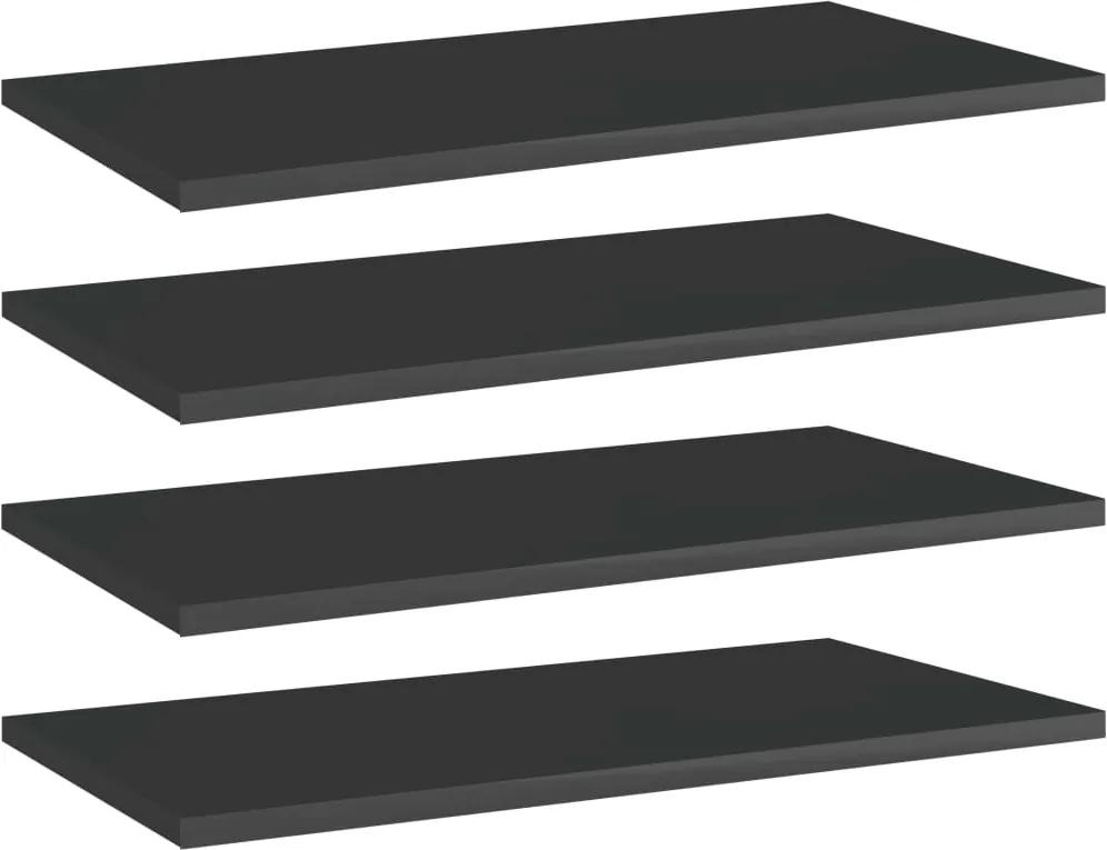 Prateleiras para estante 4 pcs 60x30x1,5cm contraplacado preto