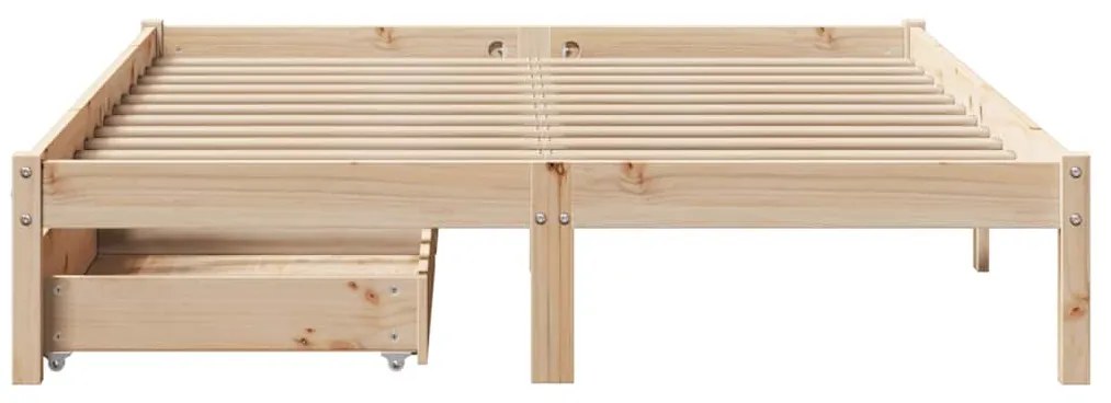 Cama sem colchão 140x190 cm madeira de pinho maciça