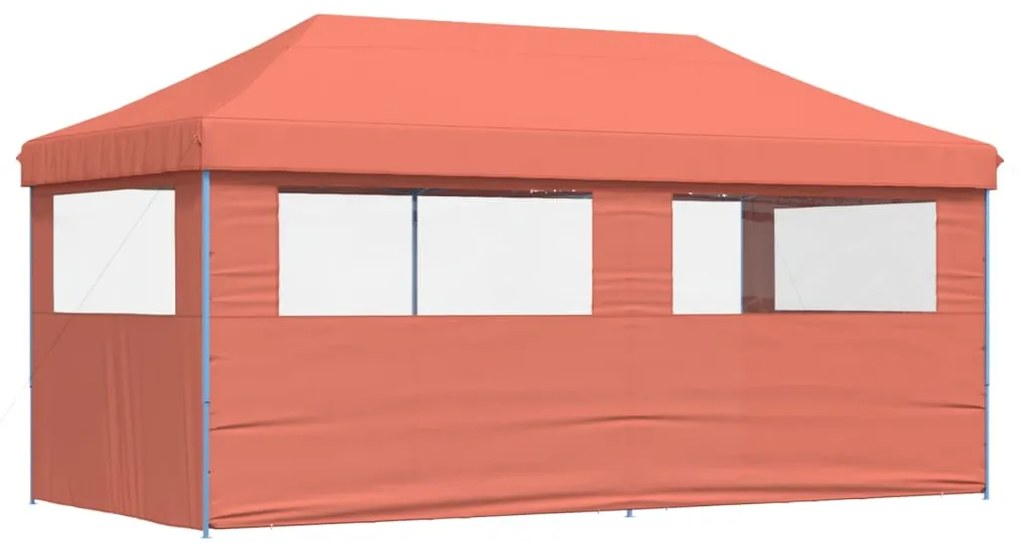 Tenda p/ festas pop-up dobrável 3 paredes laterais terracotta