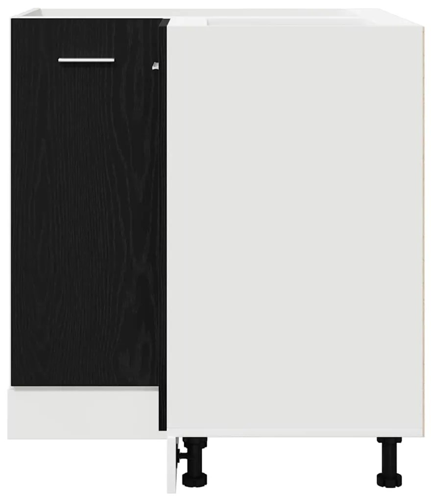 Armário de canto inferior em carvalho preto - 75,5 x 75,5 x 81,5 cm, f