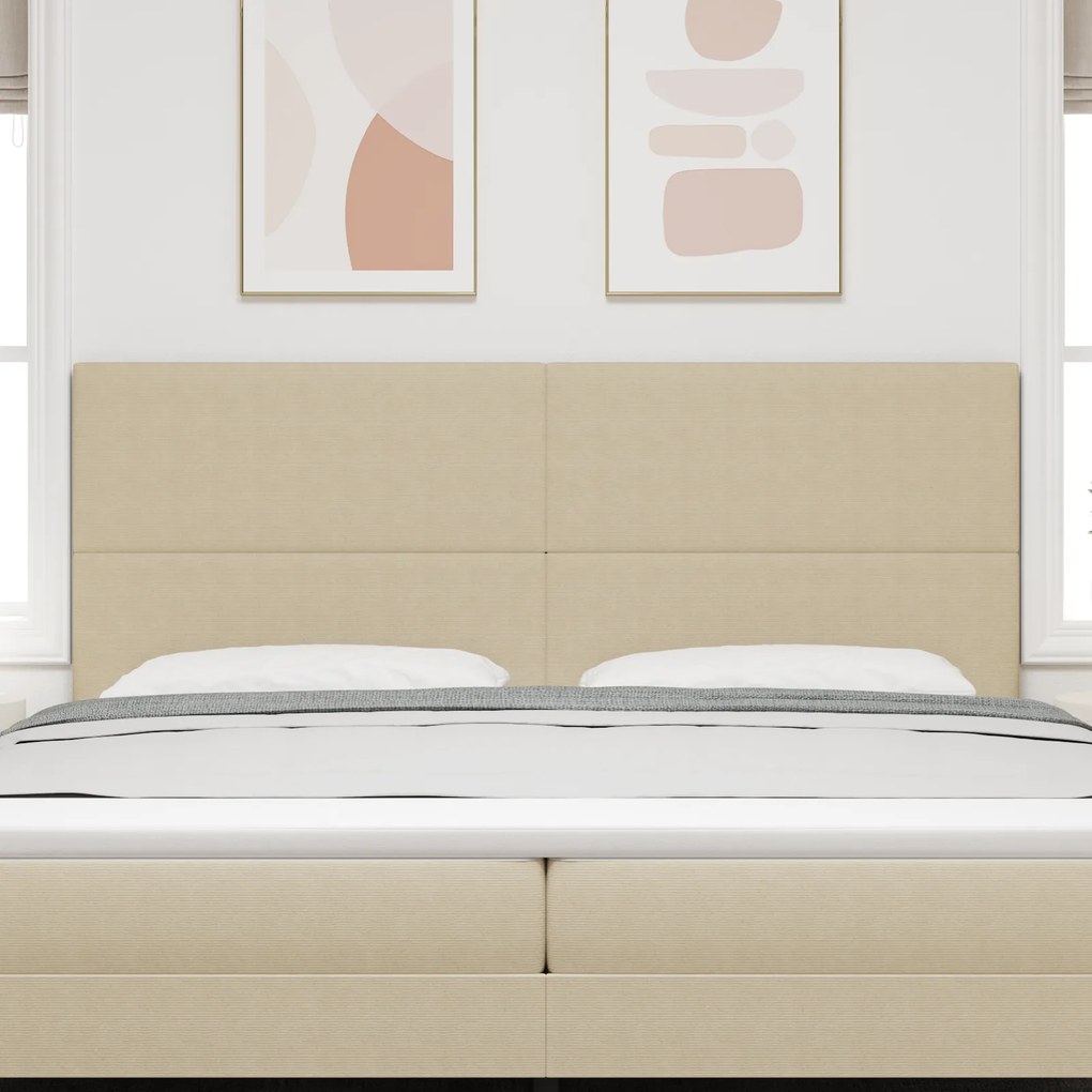 Cabeceira vidaXL Design Simples Verde Claro Cinza 200 cm Tecido de Cor