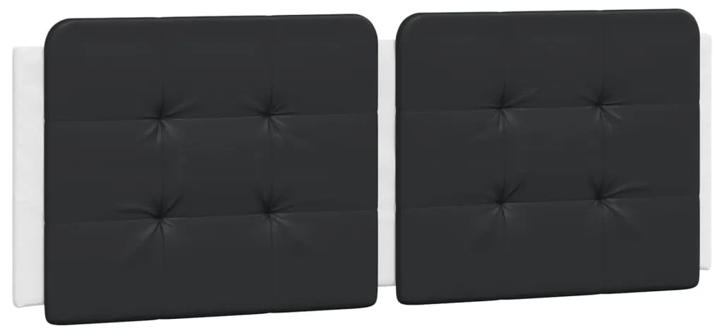 Estrutura cama c/ luzes LED 140x200cm couro artif. branco/preto
