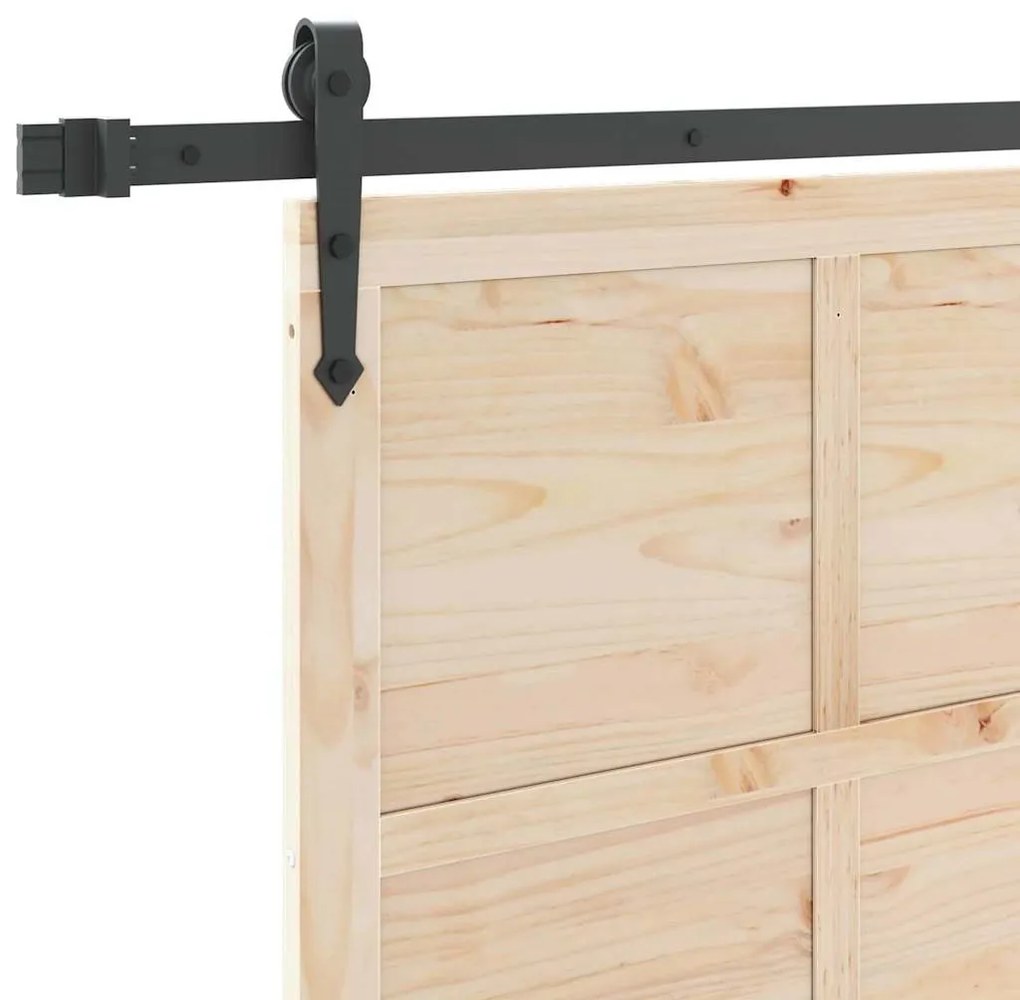 Porta Deslizante Castanho 90 x 208 cm Madeira de pinho maciça