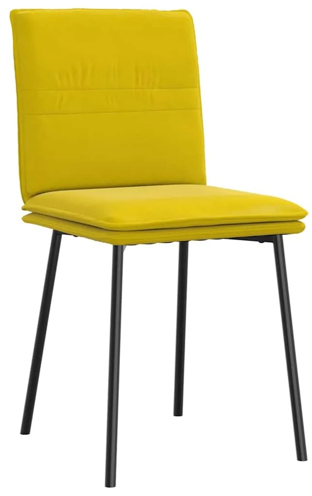 Cadeiras de jantar 2 pcs veludo amarelo