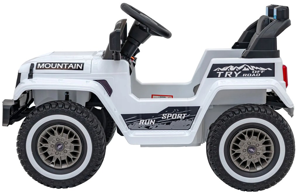 Carro elétrico para Crianças Off Road MOUNTAIN 12V Rodas Espuma EVA, Assento Couro ecológico Branco