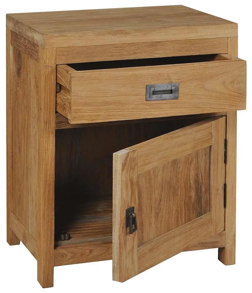 Mesa de cabeceira teca maciça 40x30x50 cm