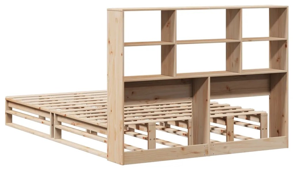 Cama com estante sem colchão 135x190 cm madeira maciça