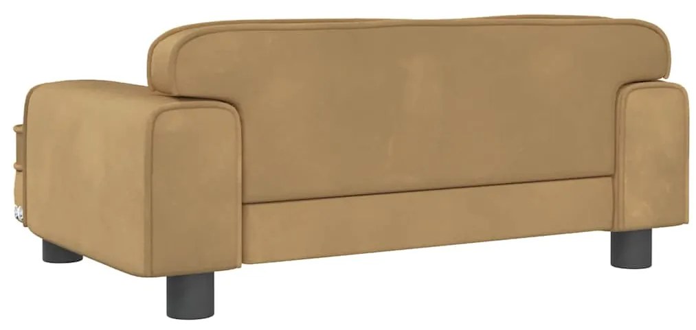 Cama para cães 70x45x30 cm veludo castanho