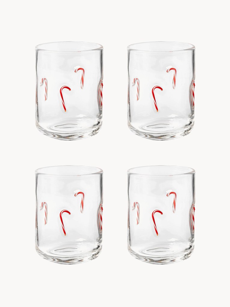 Copos de água artesanais Candy, conjunto de 4