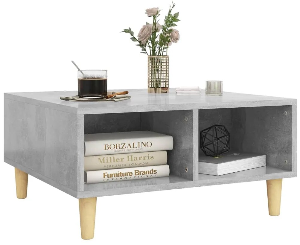 Mesa de centro 60x60x30 cm derivados de madeira cinza cimento