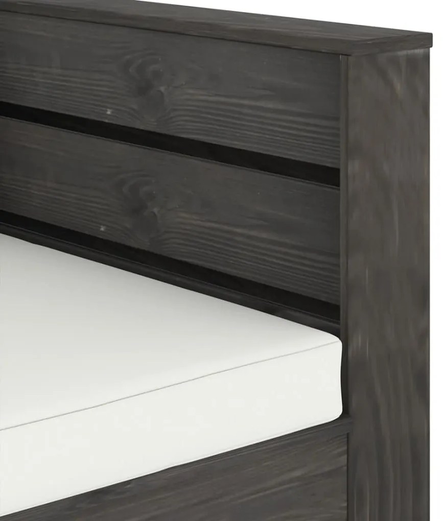2 pcs conj. lounge jardim + almofadões madeira impreg. cinzento