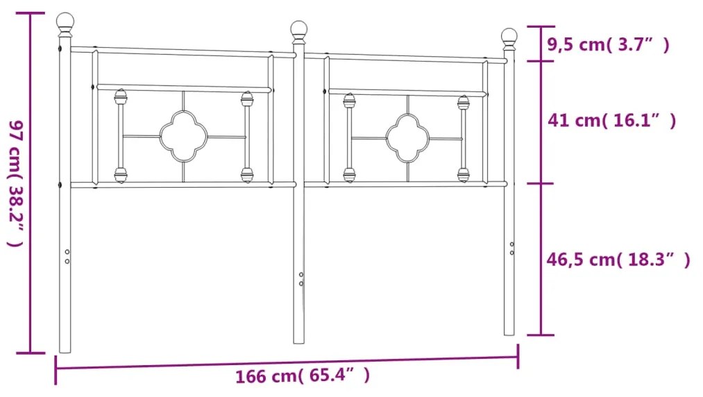 Cabeceira de cama 160 cm metal branco