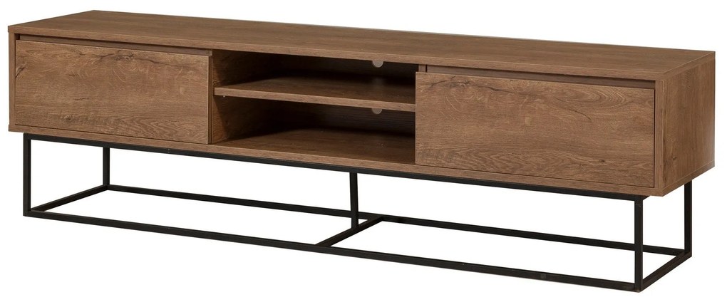 Conjunto de Mobiliário de Sala Laxus – Nogueira/Preto – TV: 180x50x40