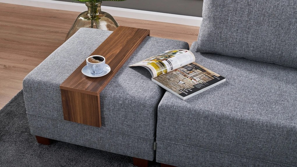Sofá-Cama de Canto Fly – Cinza – 210x70x280 cm