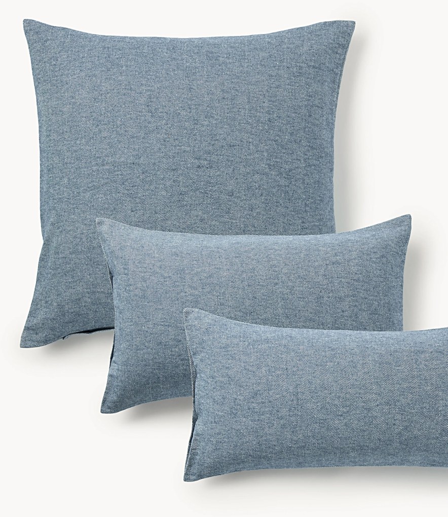 Fronha de almofada em flanela com padrão de espinha de peixe Wanda