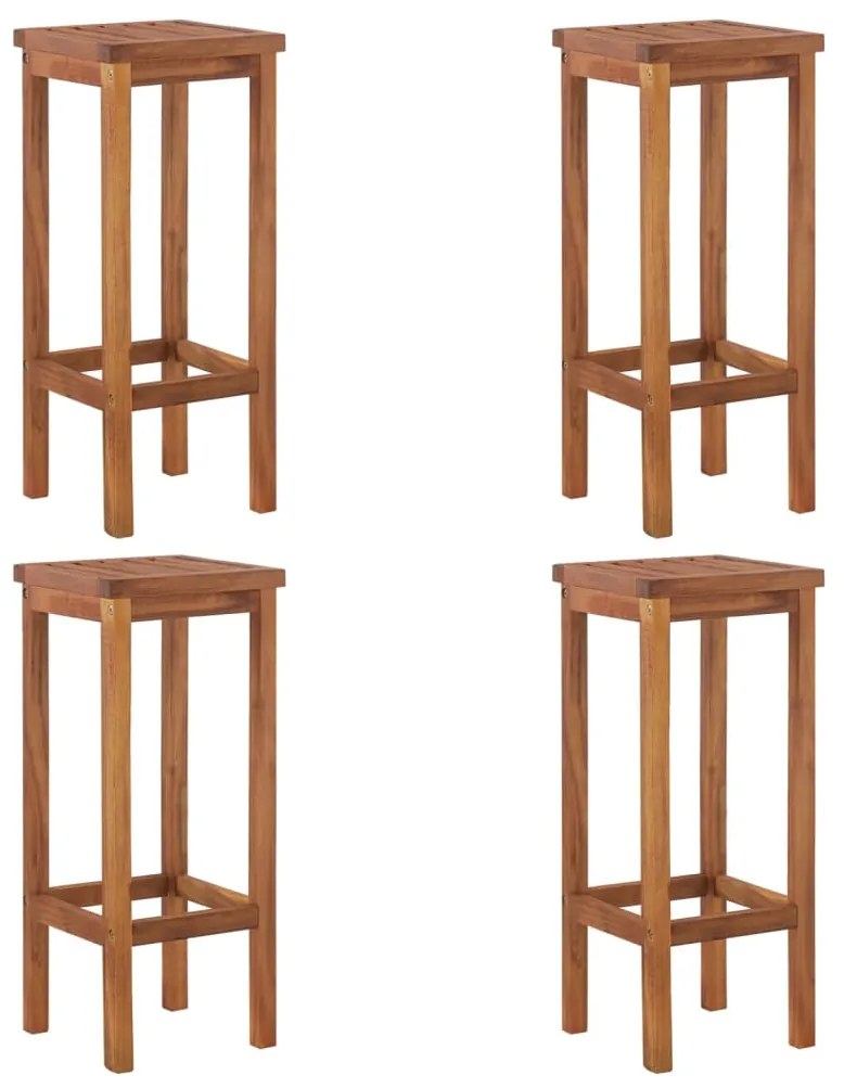 5 pcs conjunto de bar para jardim madeira de acácia maciça