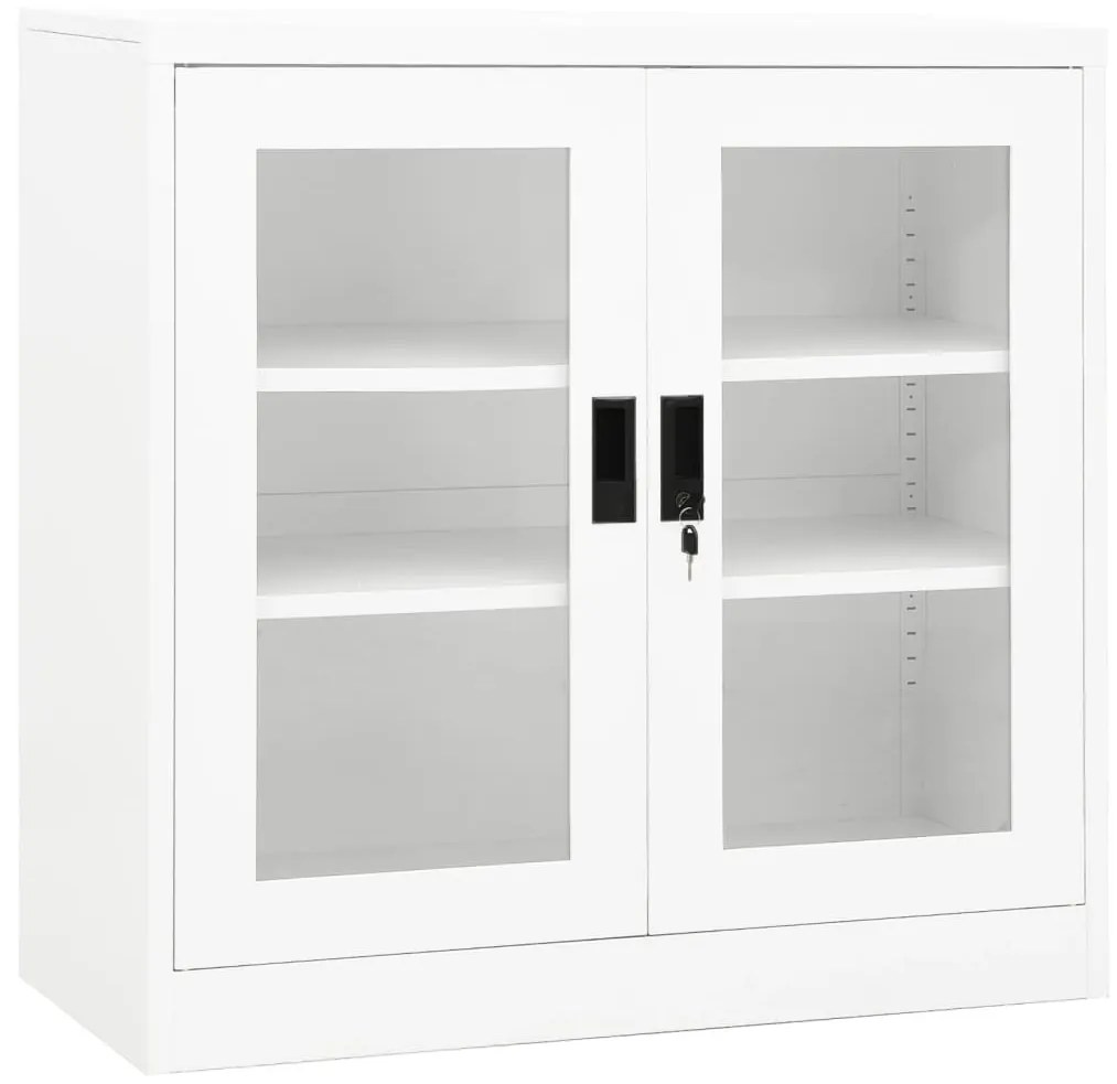 vidaXL Armário de escritório 90x40x90 cm aço branco