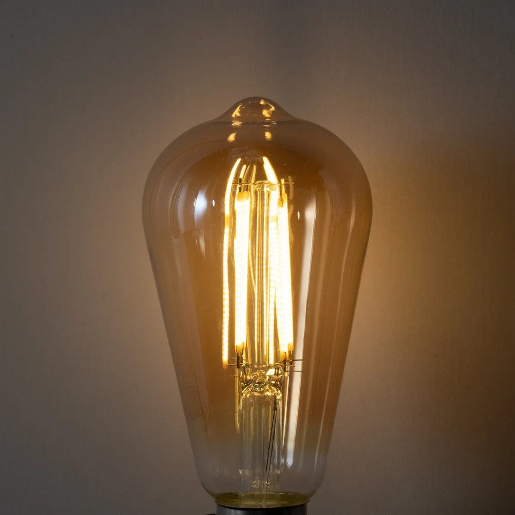 Conjunto de 5 E27 3-staps dimabaar LED lamp ST64 goud 6W 700 lm 2700K