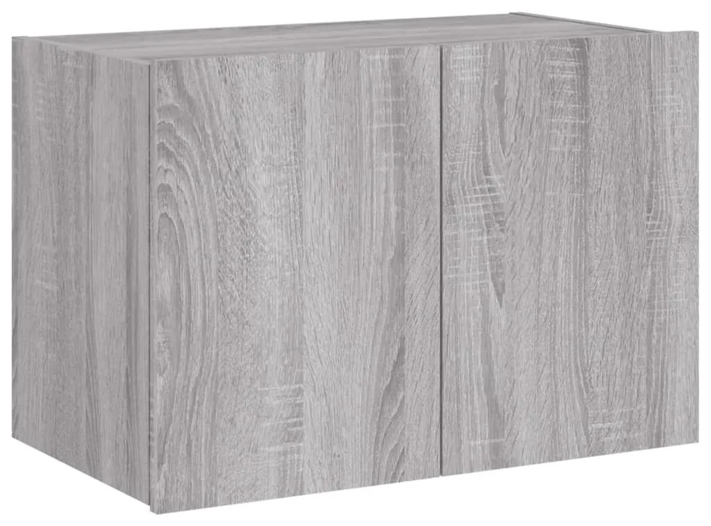 Móvel de parede p/ TV c/ luzes LED 60x35x41 cm cinzento sonoma