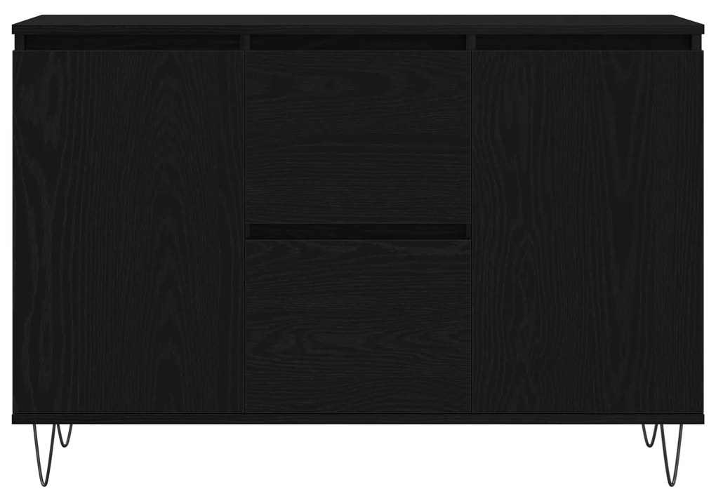 Buffet vidaXL Madeira de Carvalho Preto 101,5x35x70 cm