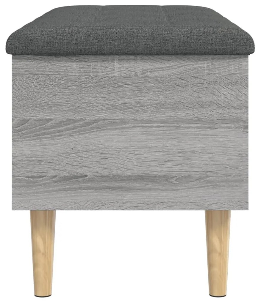 Banco de arrumação 82x42x46cm derivados madeira cinzento sonoma