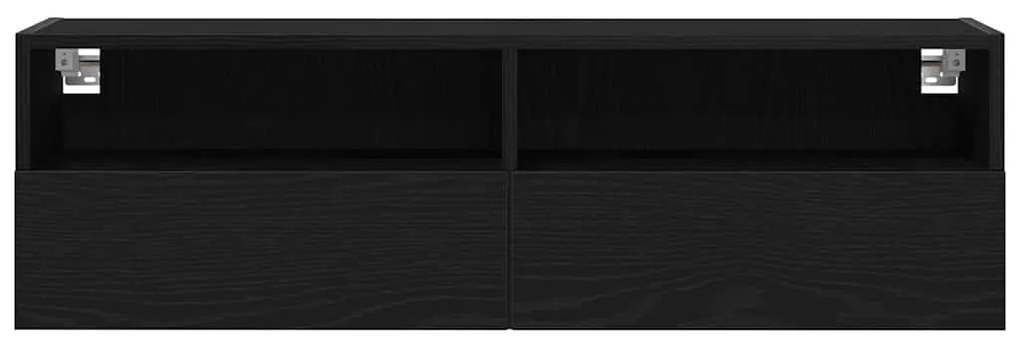 Armários de TV vidaXL 2 pcs Carvalho Preto 100x30x30 cm Madeira de Eng