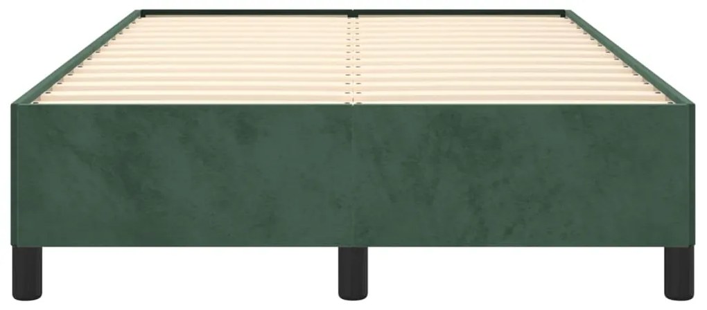 Estrutura de cama 120x200 cm veludo verde-escuro