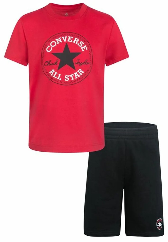 Conjunto Desportivo para Crianças Converse Core Tee Ft Short Preto Magenta 4-5 Anos