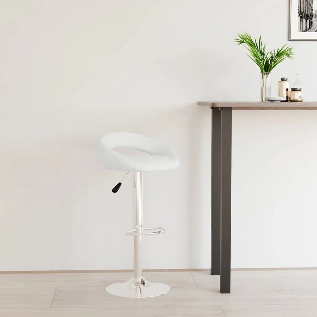 vidaXL Banco de bar couro artificial branco