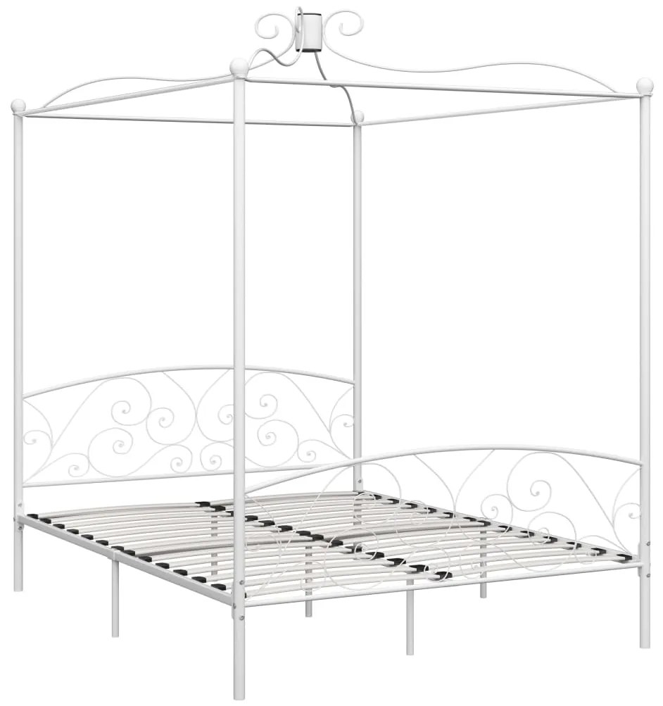 Estrutura de cama com dossel metal 180x200 cm branco