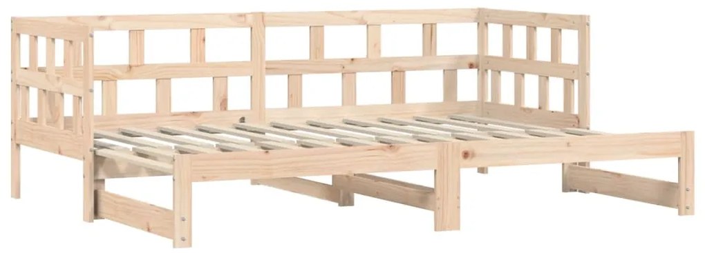 Sofá-cama com gavetão 80x200 cm madeira de pinho maciça