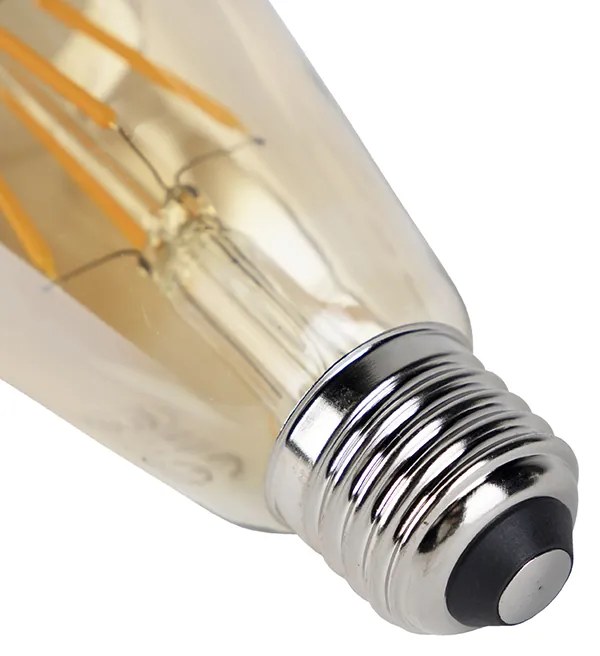 Filamento LED ST64 4W 2200K ouro com sensor claro-escuro